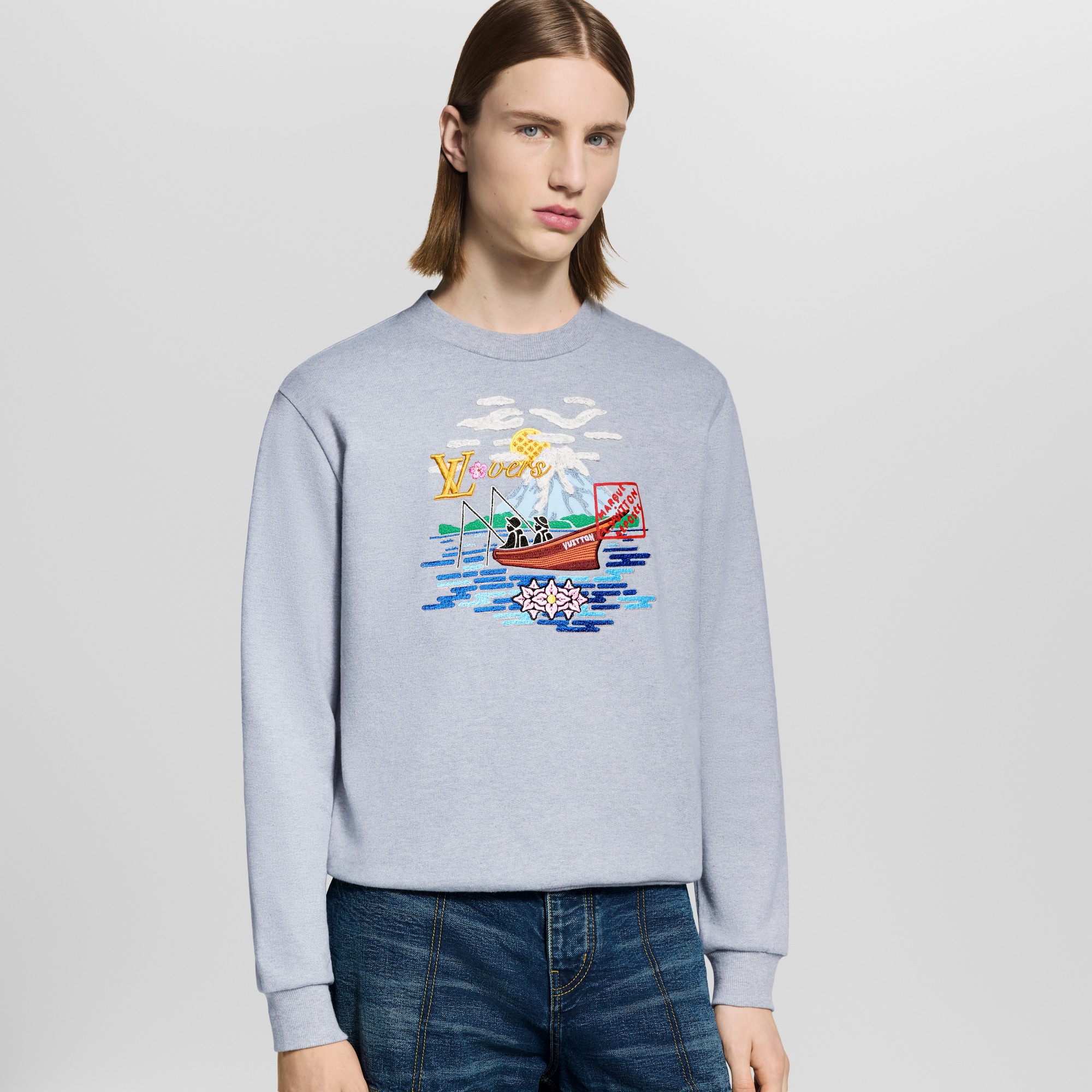 トップス Louis Vuitton Sweatshirt S-M (men) LOUIS VUITTON LV Printed Hooded Long Sleeve Sweatshirt For Men